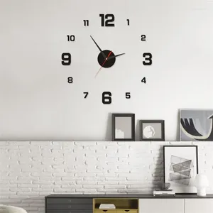 Wall Clocks 3D DIY Acrylic Mirror Silent Stickers For Home Decor Living Room Self Adhesive Punch-Free Hanging Watch