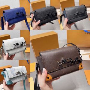 10A Yüksek Kaliteli Tasarımcı Cüzdan Çantası Erkek ve Kadın Çapraz Baskı Ayarlanabilir Omuz Kayışı Tuval Deri Trim Crossbody