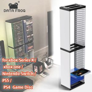 Stands DoubleLayer Game Disc Storage Holder för PS4 PS5 Universal Disc Holder för Nintendo Switch Xbox Series X med GamePad Holder