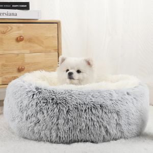 Maty łóżko dla zwierząt puszyste psa Pluszowe łóżka dla psów Średnie ciepłe akcesoria duże meble akcesoriów Puppy Małe sofę kennelowe koty