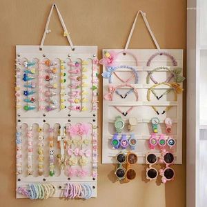 Jewelry Pouches Hanging Hair Clip Storage Pink Organizer For Women Girls Felt Headbands Display Hairpin Sunglasses Accessories Holder