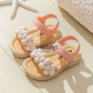 Sandals 2024 New Ldrens Slippers Summer Girls and Boys Home Home Anti Slip Beach Shoes Soft Soled Babyh24229