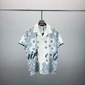 2024 Projektant mody Hawajski List przeplatany koszula plażowa dla mężczyzn designerska jedwabna koszula do kręgli swobodne męskie rozmiar krótkiego rękawów M-3xl #017