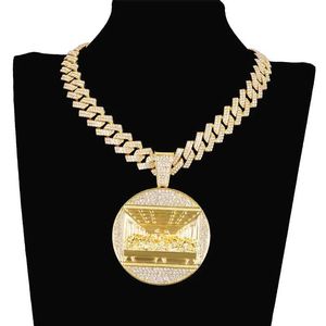 Collane con ciondolo Collana Hip Hop Ultima Cena Gioielli da uomo Iced Out Cuban Link Catena di moda da uomo 230613