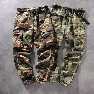 Byxor nya sommarmän joggar byxor 100%bomull camo last byxor män jogger harem byxor kamouflage streetwear fickor byxor män