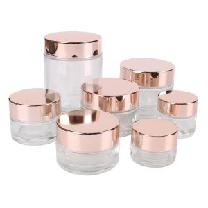 Butelki 6pcs/12pcs 5G/10G/15/20G/30G/50 g/100 g Tranplents Glass Cream Bottle Spechadow Makijaż Makijaż Wyjął kosmetyczny pojemnik