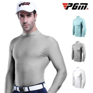 셔츠 PGM MENS Sun Protection Shirt Ice Tights Long Sleeve T 셔츠 셔츠 안티브 훈련 속옷 셔츠 골프 티셔츠 남자