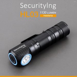 Faróis SecurityIng SST40 LED Farol 1130Lm 18650 Lanterna recarregável com indicador de energia de carga magnética