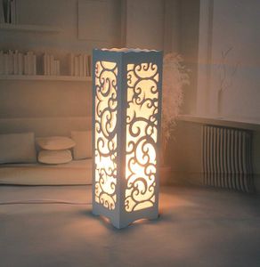 White Table Lamp with Vine Shaped Cutout Modern Lampshade Living Room Bedroom AC110220V desk light7631333