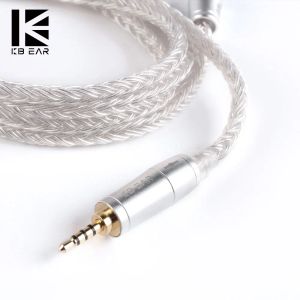 Hörlurar KBEAR 16 Kärnan uppgraderad silverpläterad balanserad kabel 2.5/3,5/4,4 mm med MMCX/2PIN/QDC -kontakt för BLON BL01 BL03 KBEAR KS2