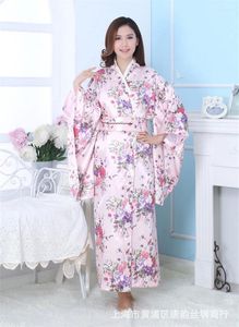 Etnisk kläder Silk Satin Bröllop Bride Bridesmaid Robe Floral Bathrobe Long Kimono Night Bath Fashion Dressing Gown for Women