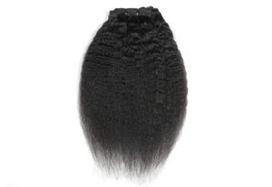 ペルーの人間の髪の変態ストレート824インチクリピンヘアエクステンション自然色ヤキクリップオンヘア製品120G2800400