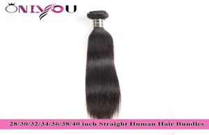 Onlyou Hair Products Raw Indian Straight Human Hair Bundles 28 30 32 34 36 38 40 inch Weaves Bundles Brazilian Virgin Hair Extensi4660828