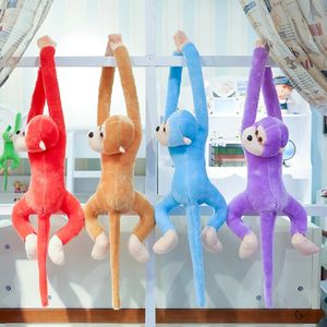 2024 21.6inch / 55cm çocuklar yumuşak hayvan monekys peluş oyuncaklar sevimli renkli uzun kol maymun doldurulmuş hayvan bebek hediyeleri yeni