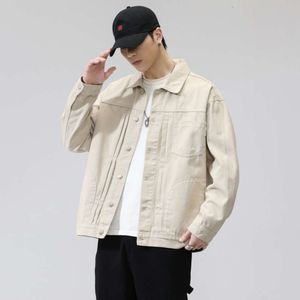 2024 Spring New Denim Jacket Men's Versatile Trendy Casual Jacket Japanese Hong Kong Style Top Cardigan Youth