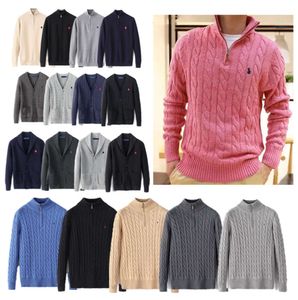 2024 MENS MENS MENTWEAR Polo Sweater Wool Ralphs قميص نصف سميك من الرمز البريدي لذيذة دافئة رفيعة النحافة متماسكة Lauren Jumper Cotton Cotton Shirt 1136ess