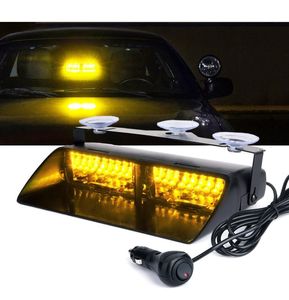 16 LED Hög intensitet LED -brottsbekämpning Akutrisk Varning Strobe -lampor för interiörtakdash vindrutan med sug 6054413