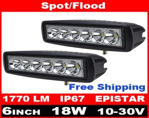 2pcs 6 Inch 18W LED Work Light for Indicators Motorcycle Driving Offroad Boat Car Tractor Truck 4x4 SUV ATV Spot Flood 12V3709900