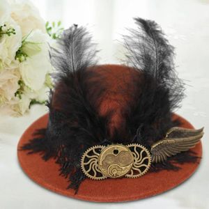 Berets Steam Punk Haarspange Fedoras Cap Kostümzubehör Filzzylinder Gothic für Damen Mädchen Kostüm Maskerade Festival