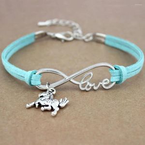 Braccialetti con ciondoli Cavallo Mustang Ferro di cavallo Animale Cuore Infinito Amore Donna Uomo Ragazza Ragazzo Gioielli unisex Regalo Molti stili