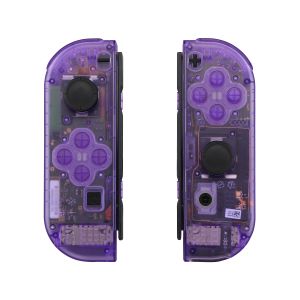Cases eXtremeRate Custom Housing Shell for Nintendo Switch & OLED JoyCon Controller, Clear Atomic Purple Cover with Full Set Buttons