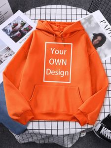 Seu próprio design marca imagem personalizada homens mulheres diy hoodies casual oversize moletom 13 cores ombro gota estilo roupas 240220