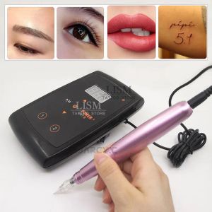 Guns Dermografo Eyebrow Tattoo Machine Permanent Makeup Tattoo Sats Lip Eyeliner Eyebrow Rotary Tattoo Machine Kit With Power Supply