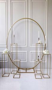 Metal plinths grandevent geometric props wedding decoration backdrops arch outdoor lawn flowers door balloons rack iron circle Bi8578584