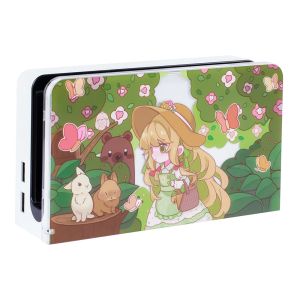 Cases Cartoon Switch TV Dock Case Compatible med Nintendo Switch/Switch OLED TV Docking Stand Hard PC Protective Cover