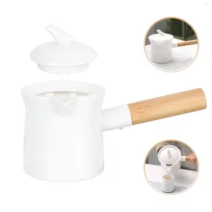 Conjuntos de louça mini aquecedor jarro de leite tarde bule de chá grande capacidade bule máquina de café decorativa cafeteira cerâmica branca servindo