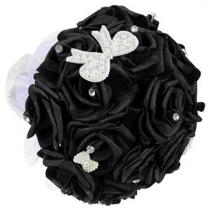 Dekoracyjne kwiaty wieńce bukietu ślubne róże ślubne bukiety druhna z tą sztuczną pianką kwiatową fałszywą dostawę DHFPA
