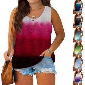 Canotte da donna Estate senza maniche Casual Taglie forti Stampata O-Collo T-shirt Top Camicetta Cura della pelle Facile da pulire Canotta da donna Roupas