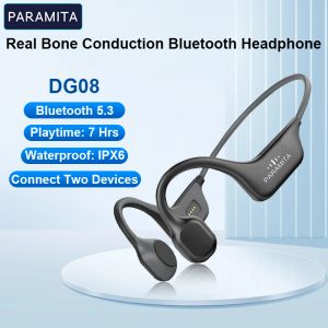 Наушники PARAMITA DG08 Проводящие наушники Беспроводная Bluetooth-гарнитура с микрофоном BT 5.3 IPX7 Водонепроницаемы для спорта Бег Тренировки Вождение