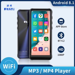 Jogador RUIZU Z80 Android WiFi MP4 MP3 Music Player com Bluetooth Full Touch Screen 16GB HiFi Sound Walkman Support APP Download