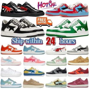 2023 Sta Casual Shoes Sk8 Low Men Women Color Block Shark Black White Pastel Green Blue Suede Mens Womens Trainers Outdoor Sports Walking Jogging Size 36-45