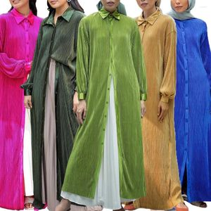 Etnik Giyim Malezya Dubai Açık Eid Abayas Kimono Jalabiya Türk Müslüman Kadın Uzun Kollu Maxi Elbise Kaftan İslam Gömlek Kaftan Arapça