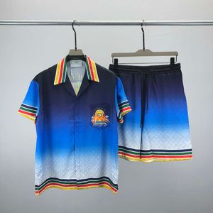 トラックスーツセットファッションハワイのデザイナーメンカジュアルシャツセット花手紙3Dプリント夏の海辺のホリデービーチシャツスーツ028
