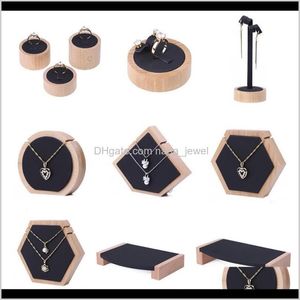 Luxury Wood Jewelry Display Stand Smycken visar Boutique Showcase Trade Show Fair Exhibitor Ring Earring Halsband Armband HO249D