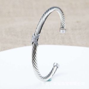 David Yurma smyckesdesigner armband för kvinnor charm armband armband 5mm kabel 8-formad kors full imitation diamant x öppning varm försäljning