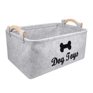 Toys Pet Toy Storage Clothes Container Toys Puppies Felt Case Basket Tiny Dog Organizer Square Handles