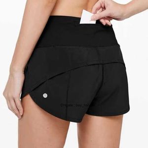 lu Speed Up Short Одежда для йоги Шорты с высокой талией Короткие брюки для упражнений Тренажерный зал Одежда для фитнеса Девушки Бег Эластичная горячая спортивная одежда для взрослых Дышащая быстросохнущая PMRK EYFX ABW3