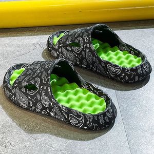 Homens flip-flops sapatos de verão impressão sandálias tendência anti deslizamento feminino slides casal chinelos moda homem massagem praia calçado 240220