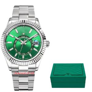 상자 41mm 자동 운동 디자이너 시계 남자 새로운 녹색 다이얼 904L 스테인리스 스틸로 향상 방수 손목 시계 Montre de Luxe