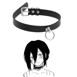 Hänghalsband mode anime motorsåg man pu läder choker halsband mördare reze chocker punk uttalande smycken collier bröllop279p