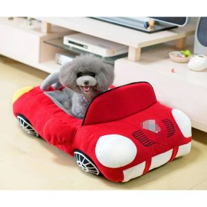 Cages Cool Sports Car Shaped pet Bed House Chihuahua Yorkshire Small Cat dog House Waterproof Warm Soft Puppy Sofa Kennel Car nest