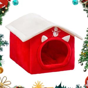 Scratchers Weihnachten Katzenhaus Katzenbett Winter Warmes Katzenzelt |Rutschfestes, feuchtigkeitsbeständiges, weiches Haustier-Katzenhöhlenbett, Haustiernest für Hauskatzen