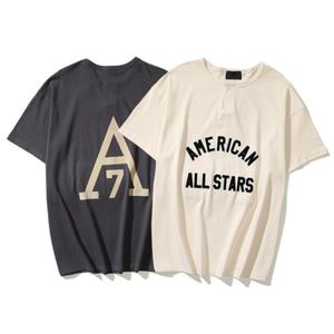 Henry Kragen All Stars Beflockung AMERICAN Druck lässiges T-Shirt Sommer kurze Ärmel für Männer und Frauen63632799397359