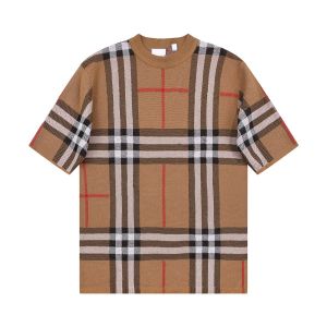 2024 Plaid Premium Knitwear mens t shirts women shirts designer t shirts shirt short Polo sleeves luxury clothes summer breathable coats tops