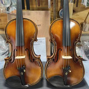 Fabricante de violino solo para exame de desempenho de violino de material europeu esculpido à mão 4/4