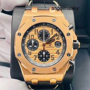 Relógio moderno cronógrafo AP Relógio de pulso Royal Oak Offshore Series Relógios masculinos de 42 mm de diâmetro Aço de precisão 18k ouro rosa relógio casual masculino 26470OR.OO.A002CR.01